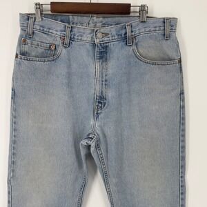 Vintage Levis 505 Regular Fit Straight Leg Distress Light Wash Jeans Mens 36 X30